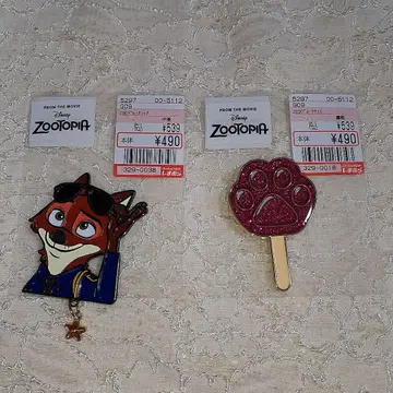 주토피아 2 닉 와일드 & 아이스 브로치 세트 [ 새상품 ] Disney