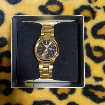 SEIKO 5 자동 와인딩 손목시계 골드