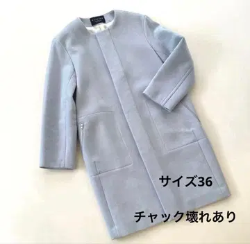 투모로우랜드 맥피 노카라 코트 라이트 블루 36