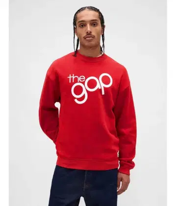 릴랙스 핏 GAP 로고 크루넥 스웨트 셔츠