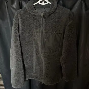 다크 그레이 플리스 자켓 오버 사이즈