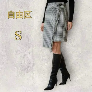 새상품급 자유구 랩 스커트 랩스커트 프린지 무릎 기장 y2k 체크