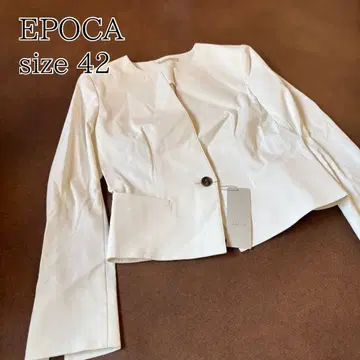 컨디션 최상 EPOCA 자켓 화이트 어깨 패드 노카라 화이트
