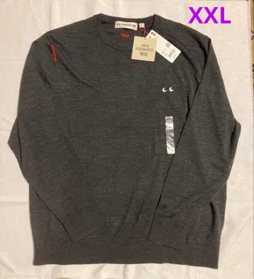유니클로 안야 힌드마치 메리노 크루넥 스웨터 다크 그레이 XXL