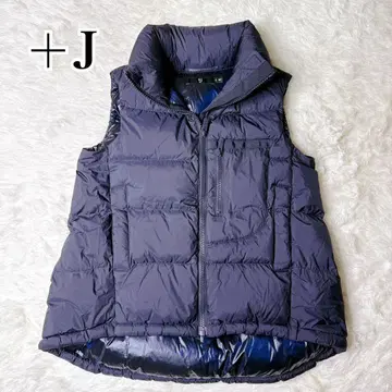 새상품급 유니클로 +J 다운 볼륨 베스트 /네이비 S