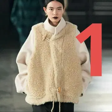 새상품 HYKE 더블 페이스 더플 재킷 크림