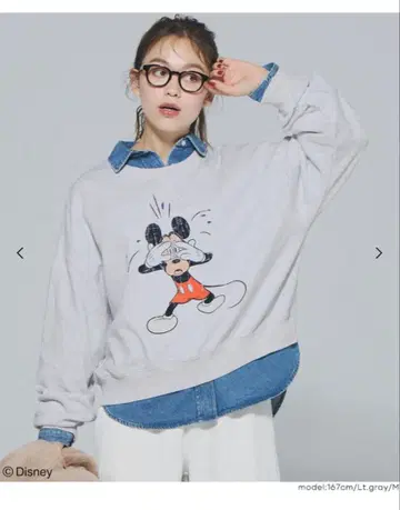 coca 디즈니 헤비 웨이트 쭈리 맨투맨 상의 라이트 그레이 M