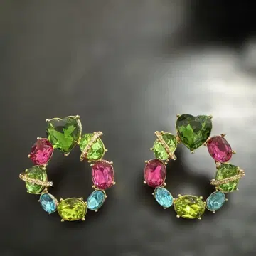 컬러 스톤 귀걸이