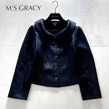 컨디션 최상 엠즈 그레이시 비쥬 버튼 자켓 까멜리아 꽃 아름다운 실루엣