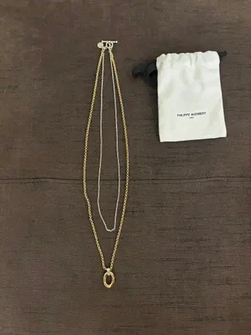 필립 오디베일 골드 x 실버 2연 목걸이