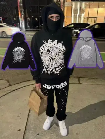 Sp5der 블랙 / 화이트 셋업