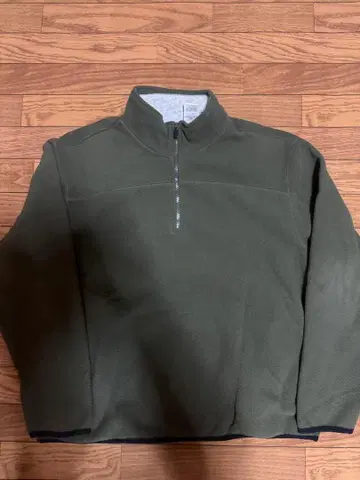 Hanes 올리브 그린 하프 지퍼 플리스 자켓 L