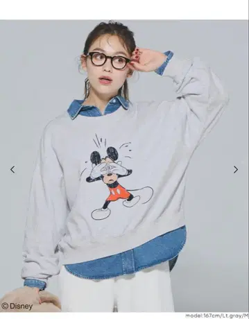 coca 디즈니 헤비 웨이트 쭈리 맨투맨 상의 라이트 그레이 L