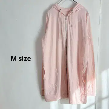 풀 집업 후드티 M 롱 기장 옅은 핑크 후드 긴팔 겉옷