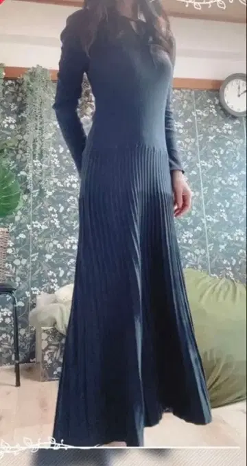 MOUSSY 리브 니트 원피스 사이즈 1 라이트 블루