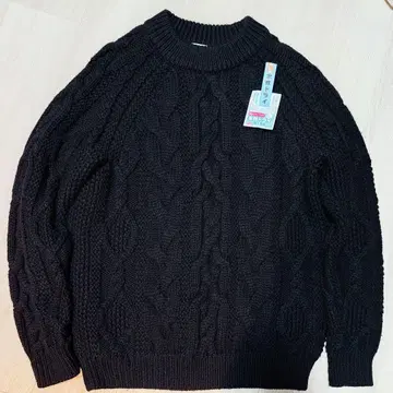 유나이티드 애로우즈 Beauty&Youth 케이블 니트 블랙 L