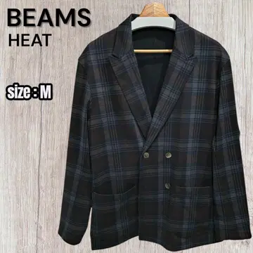 BEAMS HEAT 체크 무늬 캐주얼 자켓 M