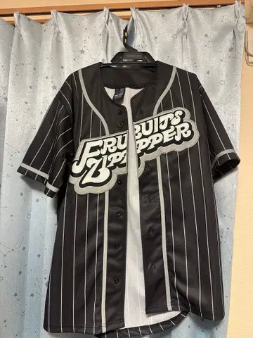 Fruits Zipper 스트라이프 베이스볼 셔츠