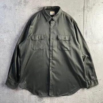 70s BIG MAC 올리브 그린 긴팔 워크 셔츠