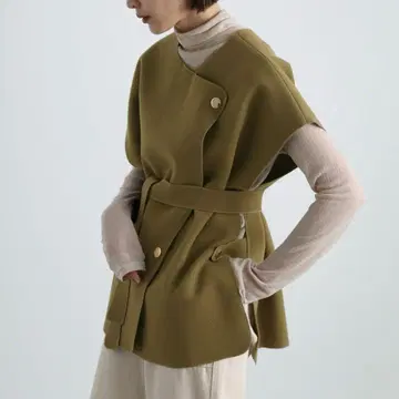 셀렉 모카 오버 사이즈 베스트 카키 한국 내추럴