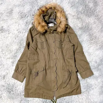 PEYTON PLACE 15B 모즈 코트 퍼 포함 라이너 탈부착 카키