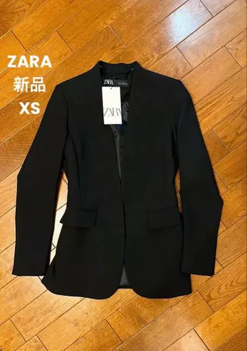미사용 새상품 ZARA 블랙 노카라 자켓 XS