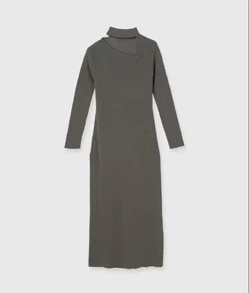 아뉴앙스 미사용 새상품 디자인 넥 내로우 니트 원피스 카키