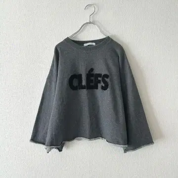 [ 베이세스톡 ] 컷오프 반짝이 로고 트레이닝복 맨투맨 그레이