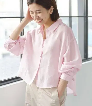 이에나 라미 셀 숏 셔츠 36 핑크