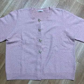 Rose Tiara 42 L 토이 푸들 버튼 핑크 가디건