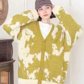 니코앤드 페더 콤비 모티브 V넥 가디건