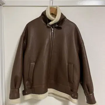 브라운 가죽 자켓 퍼 포함