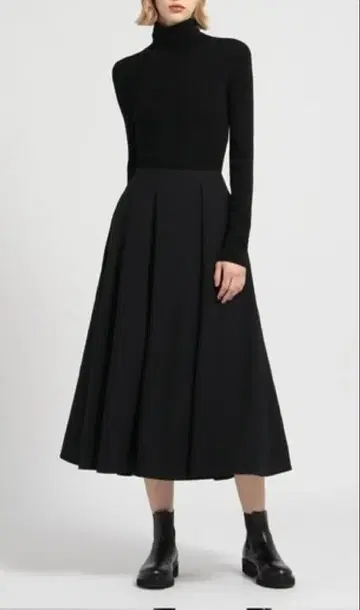 [띠어리] 2024 플리츠 볼륨 스커트 울 블랙 2