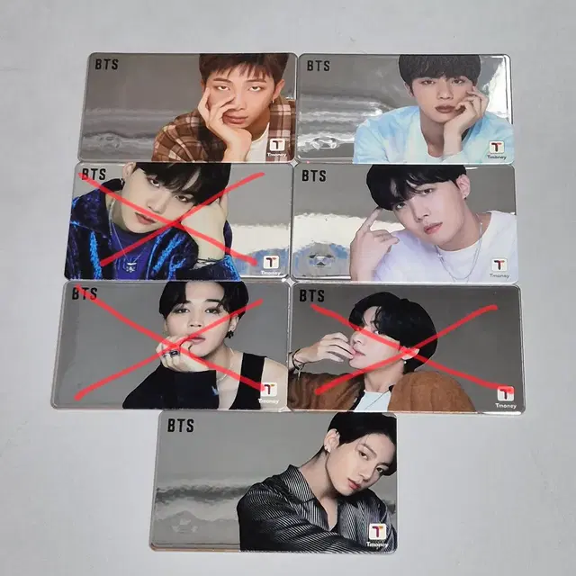 (개별가능)방탄소년단 거울 티머니 교통카드 포카