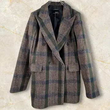 Rawoo 체크 피 코트 한국 브랜드