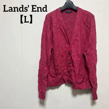 Lands' End [ L ] 핑크 빨간색 계열 긴팔 가디건