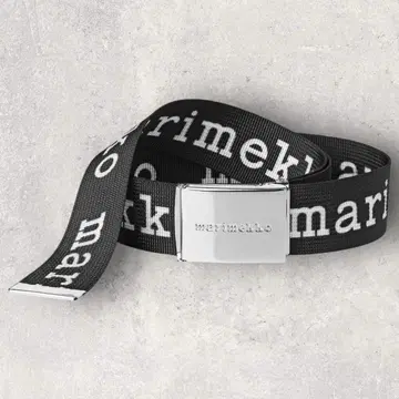미사용 새상품 Marimekko 마리메꼬 로고 벨트 블랙