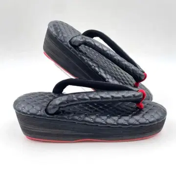 조리 퀼트 블랙 악센트 컬러 빨간색 EVA 밑창 저반발 쿠션 포함