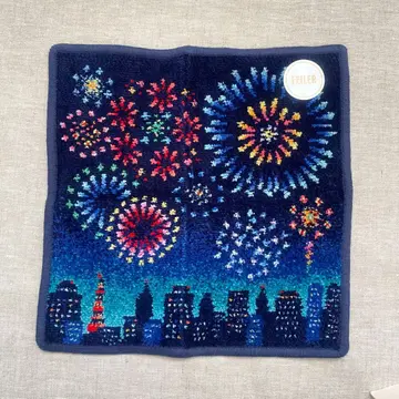 FEILER 스파클링 나이트 손수건 네이비 불꽃놀이 야경