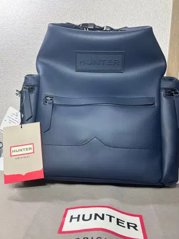 [ 미사용 새상품 ] HUNTER 오리지널 백팩 러버 가죽 방수