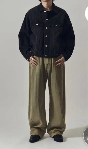 Lui's 블랙 데님 자켓