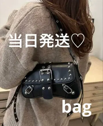 당일 발송 Y2K 스터드 장식 블랙 숄더백