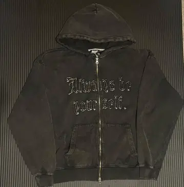 kutir / 지퍼 후드티 / 블랙 / 속기모 / L / 큐빅