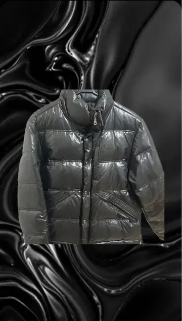 Y2k 광택 다운 블랙