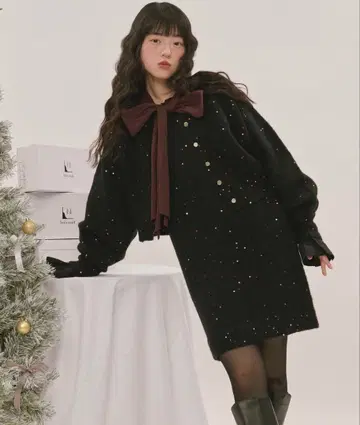 [loin nuit] 스팽글 니트 세트업