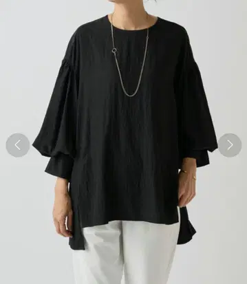 비어즐리 개더 커프스 셔츠 블랙 미사용 새상품