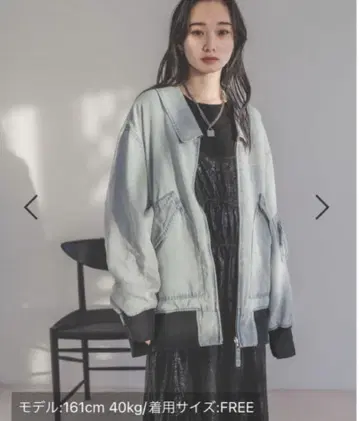 JEANASIS 리버서블 플라이트 자켓 라이트 블루 데님