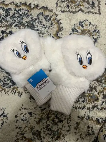 LOONEY TUNES 트위티 장갑 미튼 화이트