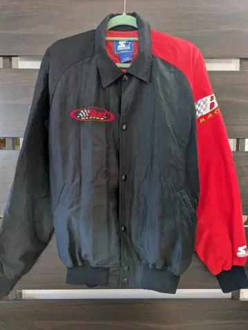 빈티지 STARTER 나일론 자켓 L 블랙/빨간색