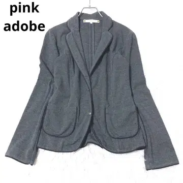 핑크 어드베 테일러드 자켓 캐주얼 포켓 크라운 버튼 그레이
